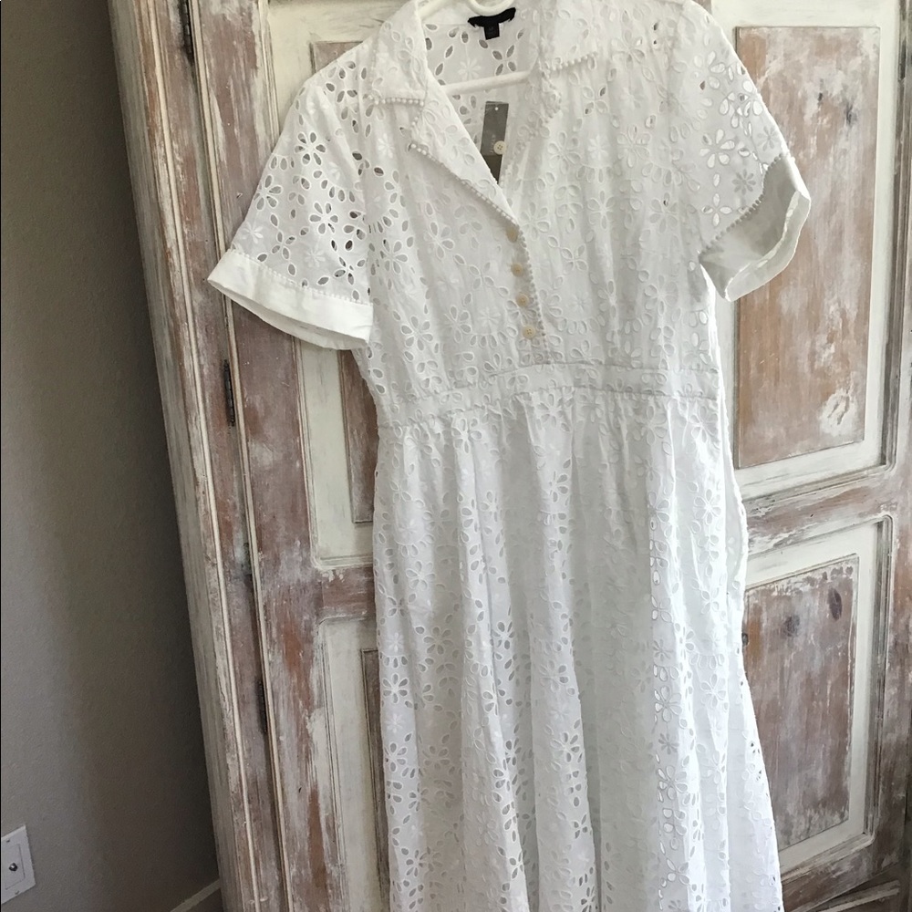 White Eyelet J Crew maxi dress size 12